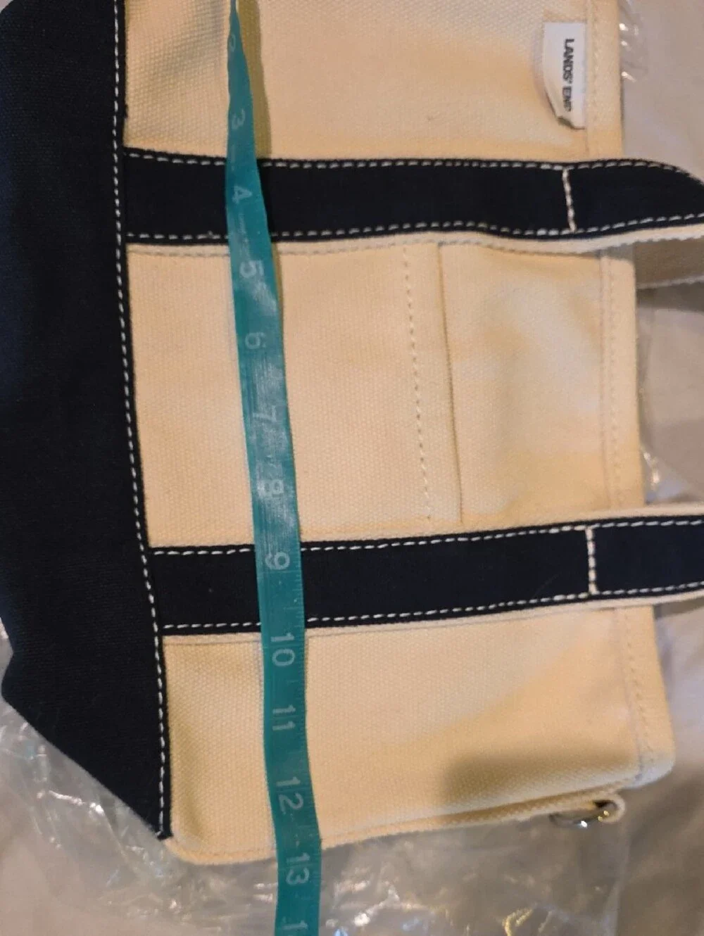 Canvas Tote Bag in Cream and Navy - Classic Everyday Carry